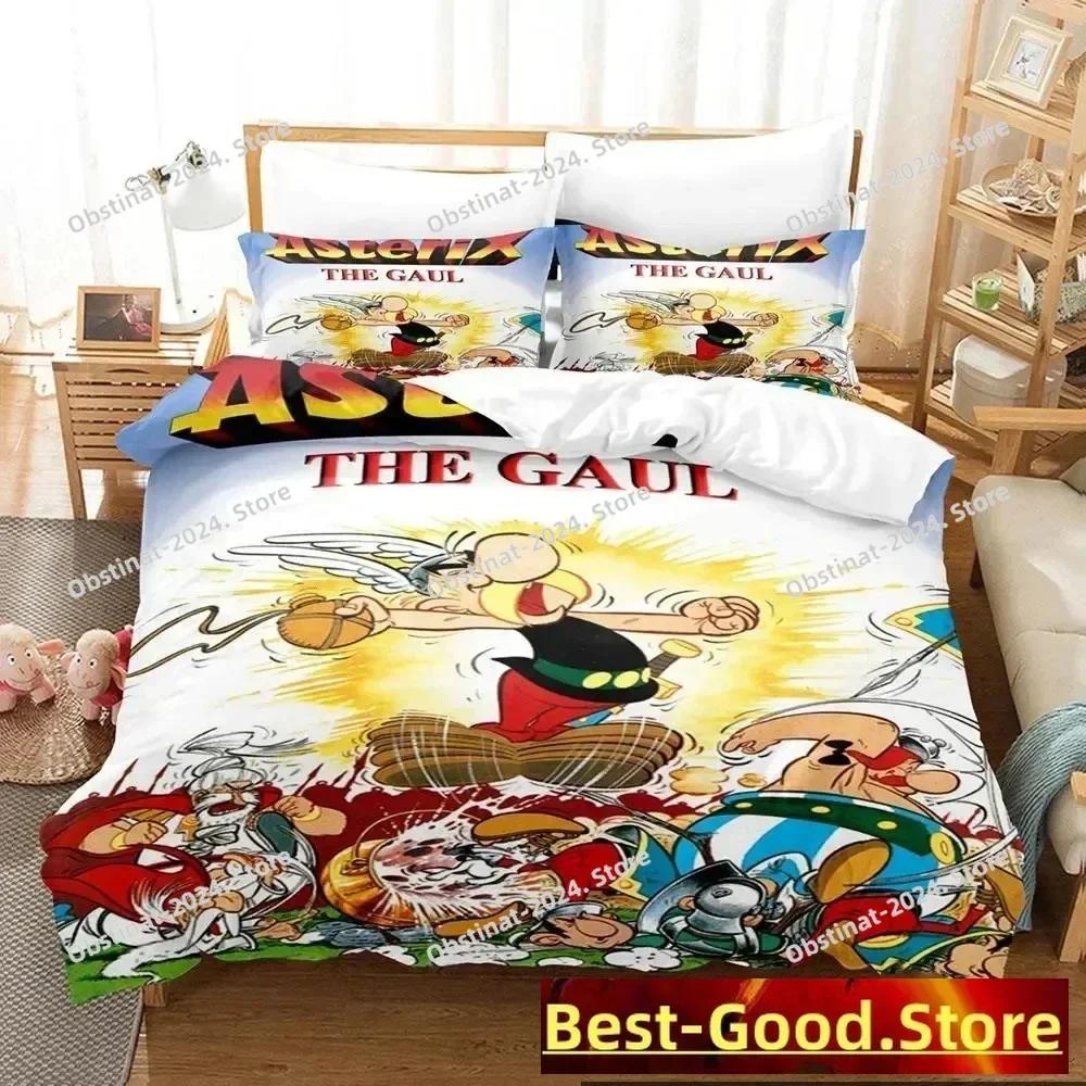 3D Gaul Hero Asterix Bedding Set Printed Bed Set With Pillowcase Duvet Cover Soft Single Double Queen Super King Size boys Adult