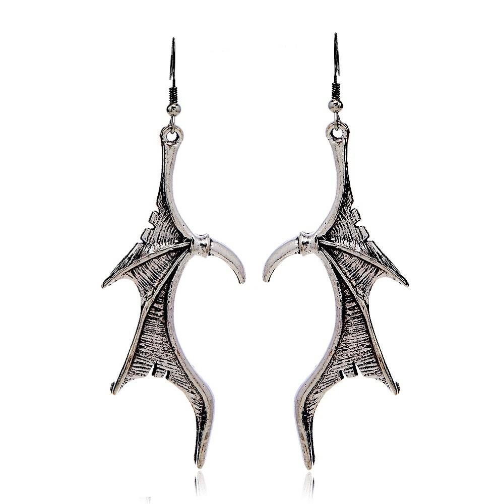 Jewelry Dark Gothic With Bat Skull Alloy Earrings For Women Style Halloween