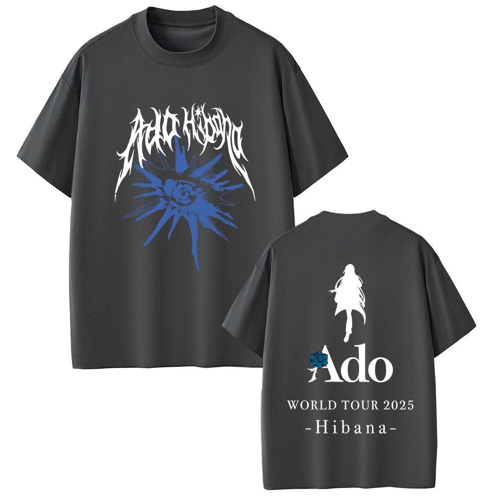 Ado World Tour 2026 summer Hibana Tshirt Men Women Fashion Japanese Style T Shirts Tops Unisex Casual Vintage Crewneck Tees