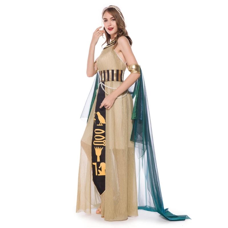 Man Egyptian Costume Set Women Egypt Queen Outfit Egyptian Collar Wristbands Belt Decorations for Halloween Cosplay
