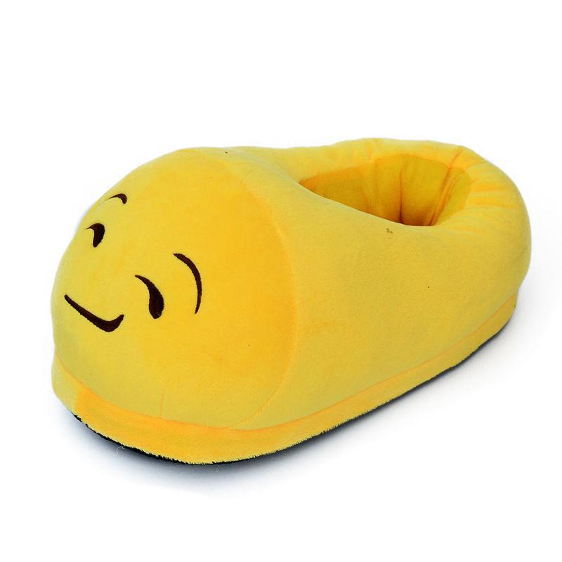 Emoji Plush Slippers With Nonslip Rubber Sole For Home Comfort And Relaxation