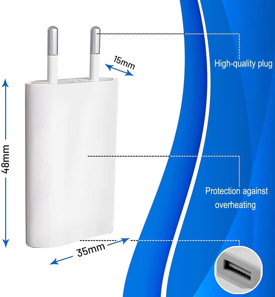 2Pcs 5V 1A USB Charger Travel Wall Charging Head Phone Adapter Portable EU Plug For Mobile Phone XS Max