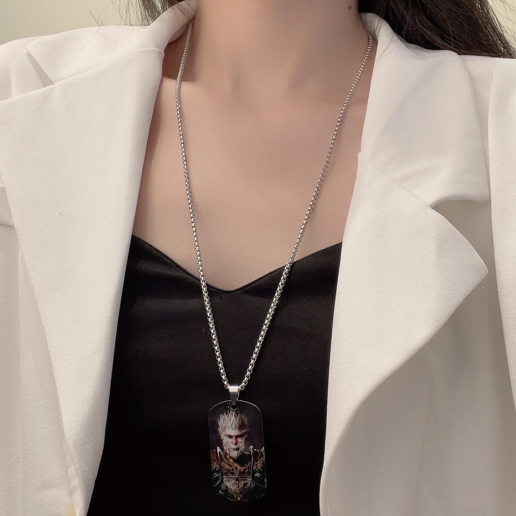 Premium Sweater Chain Titanium Steel Comb Necklace Women'S Silver Small Long Pendant Vintage Niche Design Accessories