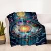 "Divine Harmony: Celestial Zodiac Art Print"Blanket Flannel Throw Blanket for Sofa, Bed, Travel, Camping, Office