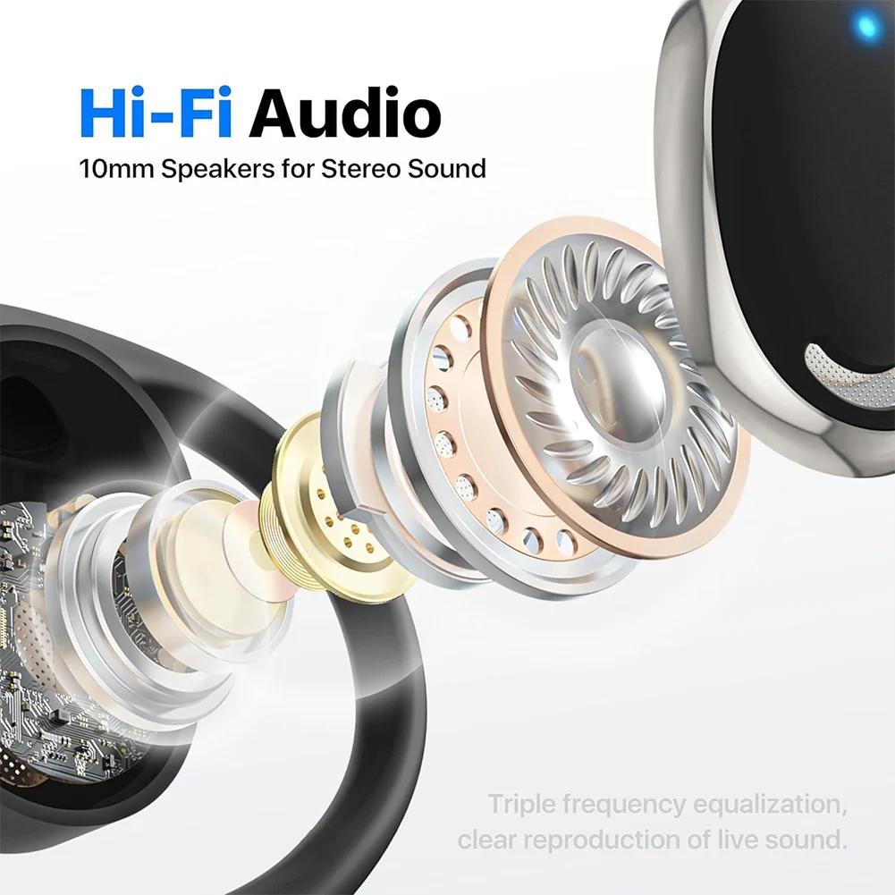 3-in-1 Language Translation Device Real-Time Translation Earbuds 144 Language & Accent Wireless Open-Ear Headphones for Learning