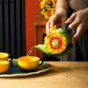 Sunflower Cup Set Ceramic Kungfu Tea Set Creative Home One Pot Four Cup Tray Set Mug Chinese Tea Ceremony Accessories Gift