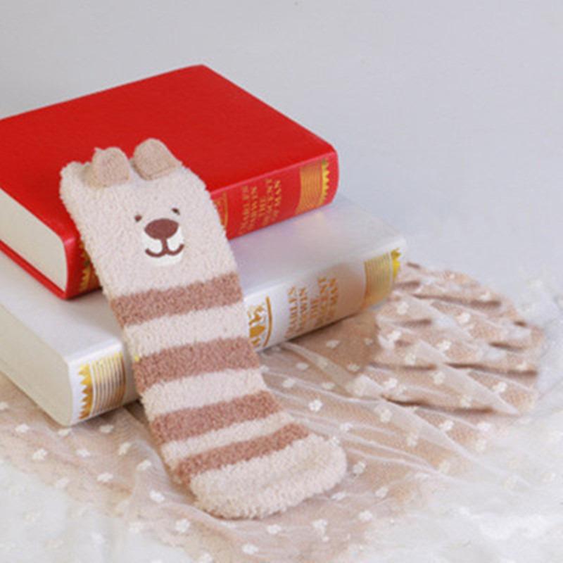 Winter Coral Fleece Cartoon Circle Socks for Ladies - Christmas Homewear Socks with Thick Padding - Christmas Limited Edition