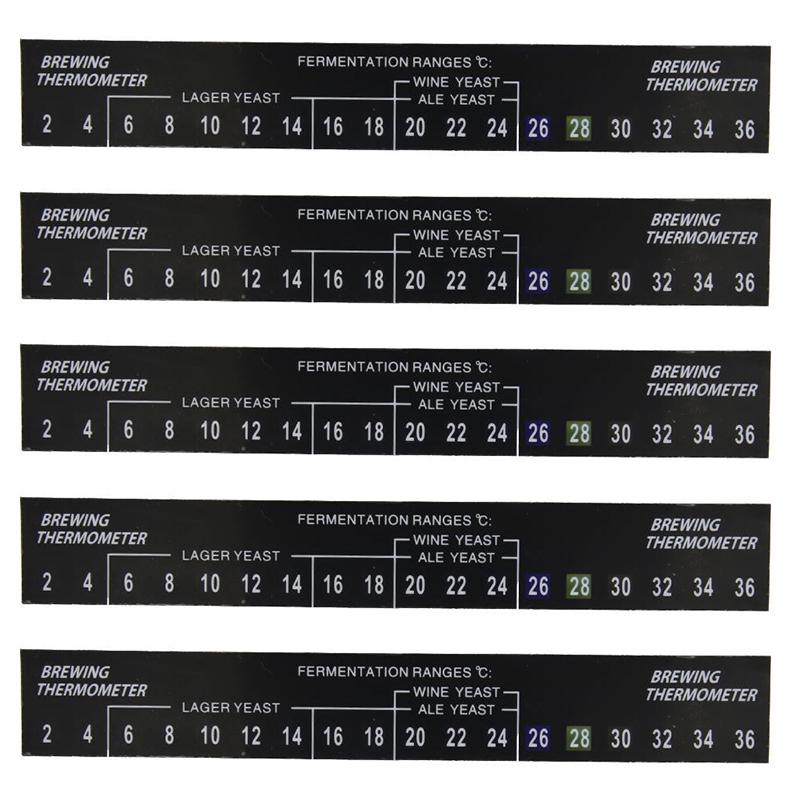 5 Stück Digitaler Temperaturaufkleber Hausbrau Bier Wein LCD Thermometer 2-36C Aufkleber Thermometer Für Zuhause DIY Werkzeugteile 2019