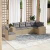 VidaXL Garden Lounge Set with Cushions 6 Pcs, Patio Sofas, Patio Furniture Set, Outdoor Furniture, Beige 3254966
