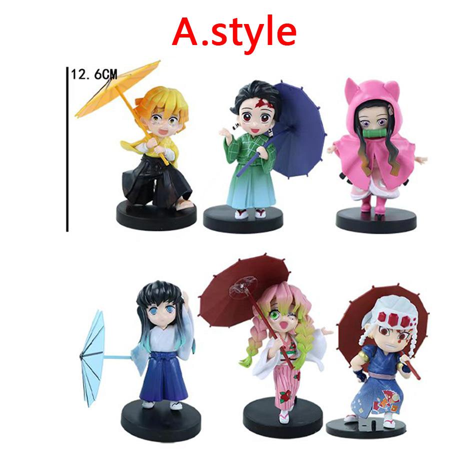 Anime Genuine Demon Slayer Action Figure Plum Rain Series Kochou Shinobu Tomioka Giyuu Kanroji Mitsuri Mystery Box Toy Gift