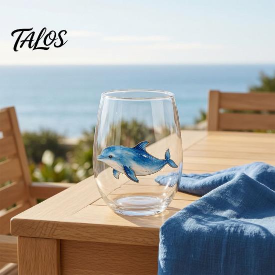 Durchdachtes Geschenk für Meeresliebhaber Meeresbewohner-Thema Klares Glas-Becher, Handgefertigtes Bemaltes Glasware, Handgefertigtes Borosilikatglasware Kreativ