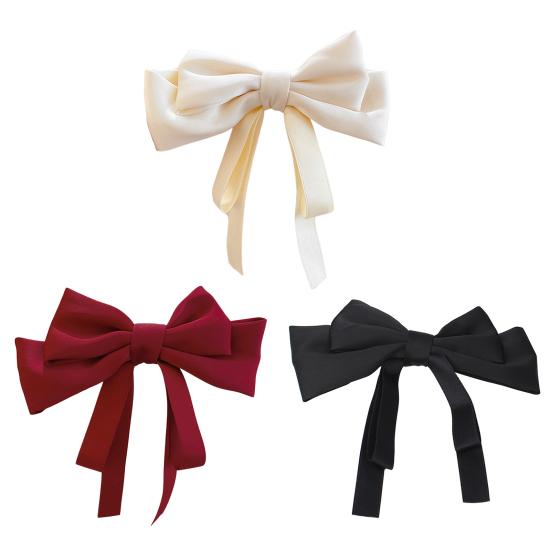 Hairpin Smooth Satin Hand-Sewn Three-Dimensional Ribbon Large Bow Hair Clip Hair Styling Tool Hair Accessories