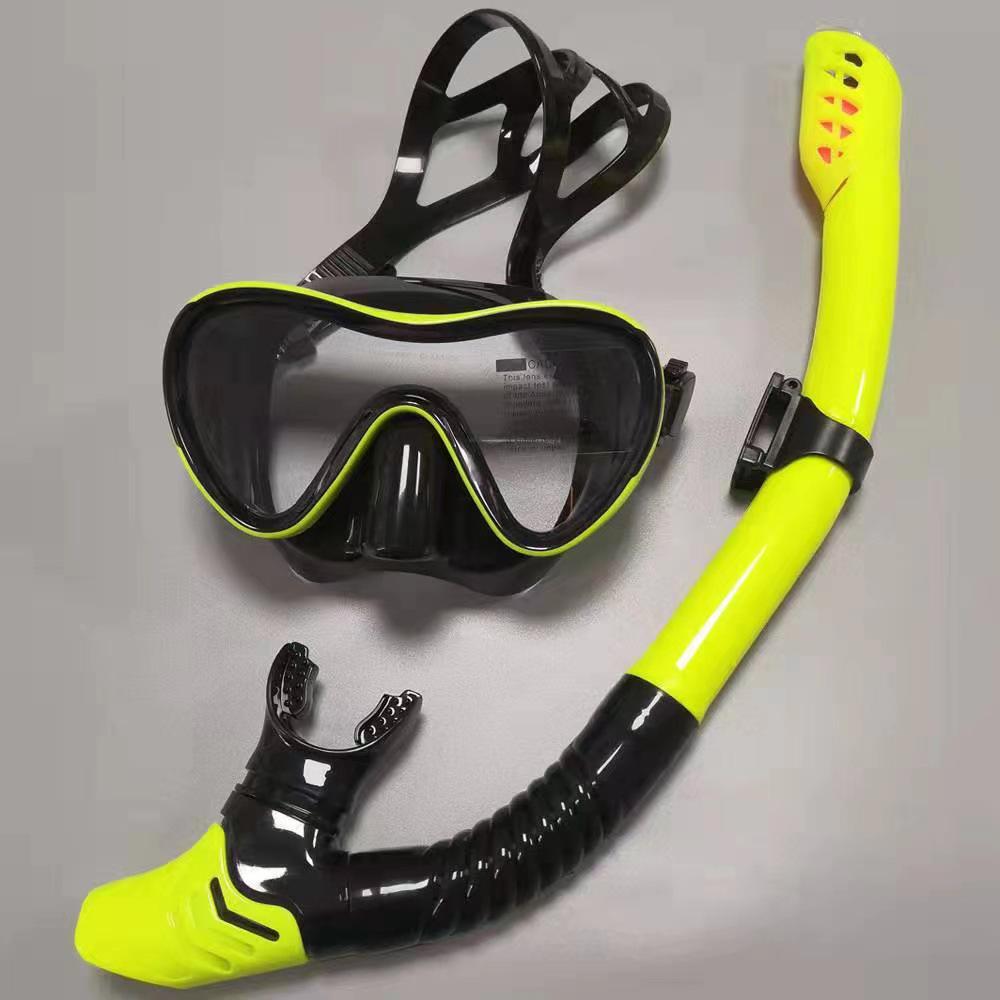 Unisex Full Dry Silicone Diving Mask & Snorkel Set with Mirror Surface