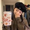 Autumn And Winter Metal Standard Wool Beret Female Korean Version Literary And Retro Painter Hat Showing Face Small Cloud Hat