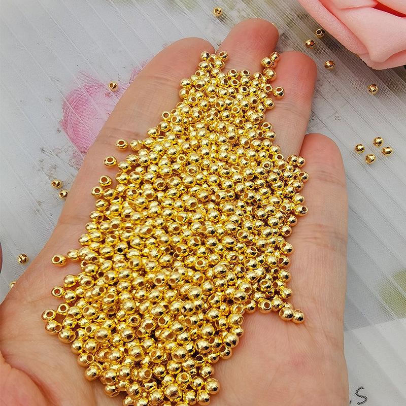 High-Gloss Imitation Gold/Silver Pearl Beads for DIY Jewelry