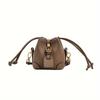 Trendy Color Block Mini Bucket Bag For Girls  Cute PU Leather Crossbody Bag Lightweight Drawstring Shoulder Bag For School Parties