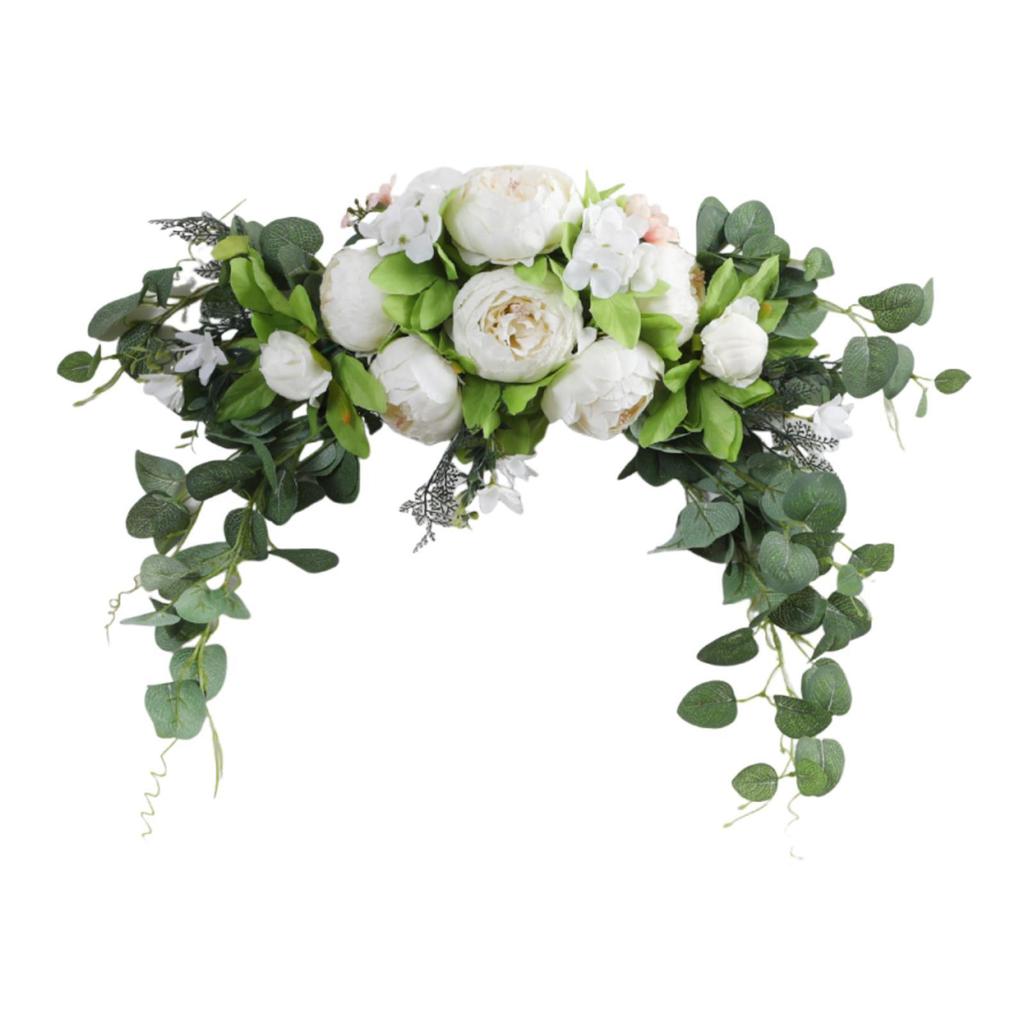 Wedding of flowers decor a rustic artificial flower with green leaves for the