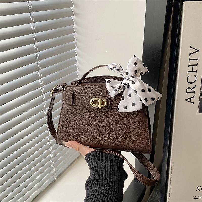 Fashionable Silk Scarf, Stylish and Versatile, Simple Texture, Single Shoulder Cross-body Handbag and Clutch Bag