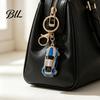 Sparkling Car Key Accessory Sports Keychain with Rhinestones, Durable Zinc Alloy Decorative Holder Stylish Pendant, Compact Ring for Backpacks