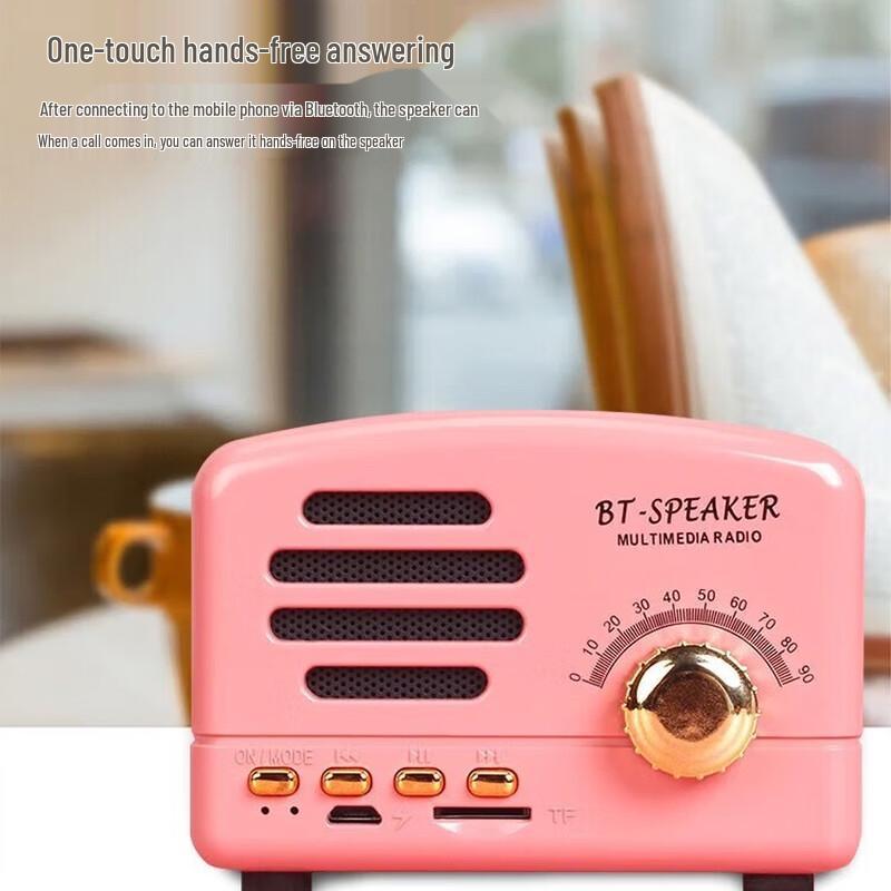 SMEBERT BT01 Mini Retro Portable Walnut Wood Bluetooth Speaker with FM Radio