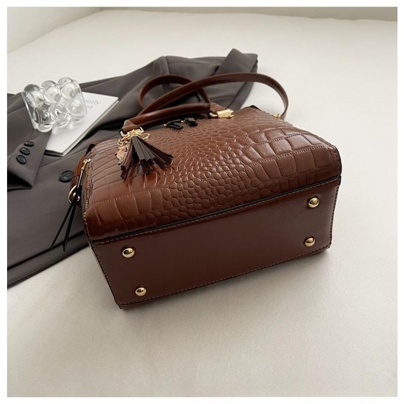 2025 New Fashionable Stone Pattern Large Capacity Solid Color Texture Single Shoulder Handheld Diagonal Cross Bag Tote Bag