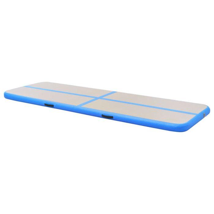 VidaXL Tapis gonflable de gymnastique avec pompe 500x100x10cm PVC Bleu
