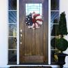 40CM 15.75IN Independence Day Wreath Patriot Wreath American Flag Red Blue Star Decoration Wreath Door Hanging