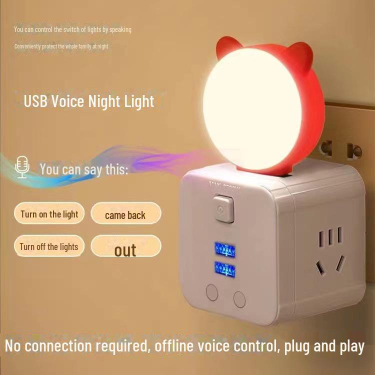 Sprachgesteuertes LED-Katzen-Nachtlicht für Smart Homes.