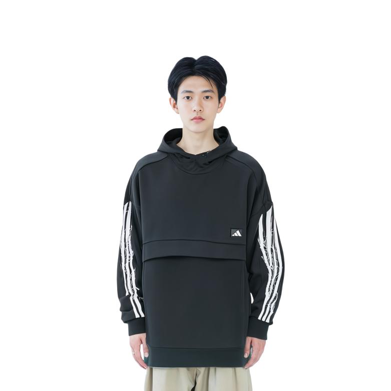 adidas Sweatshirts Men's Black Hooded Moderate Regular GM4433