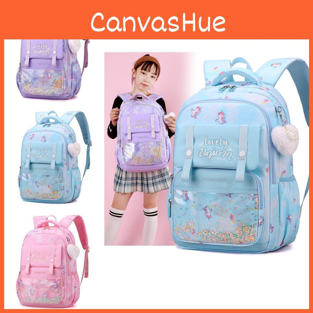 Printed Unicorn Rainbow Childrens Backpack Large Capacity Lightweight Schoolbag