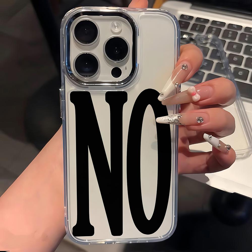 Black White Letters NO and YES Phone Case for Samsung Galaxy A73 A16 A06 A35 A55 A25 A05S A15 A56 A54 A36 A34 A24 A26 A04 4G 5G