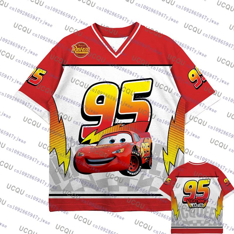 2026 The Cars Saetta McQueen N.95 Top Sportivi Estivi Uomo Donna Maglietta Stampa 3D Asciugatura Rapida Oversize T-shirt da Spiaggia Abbigliamento