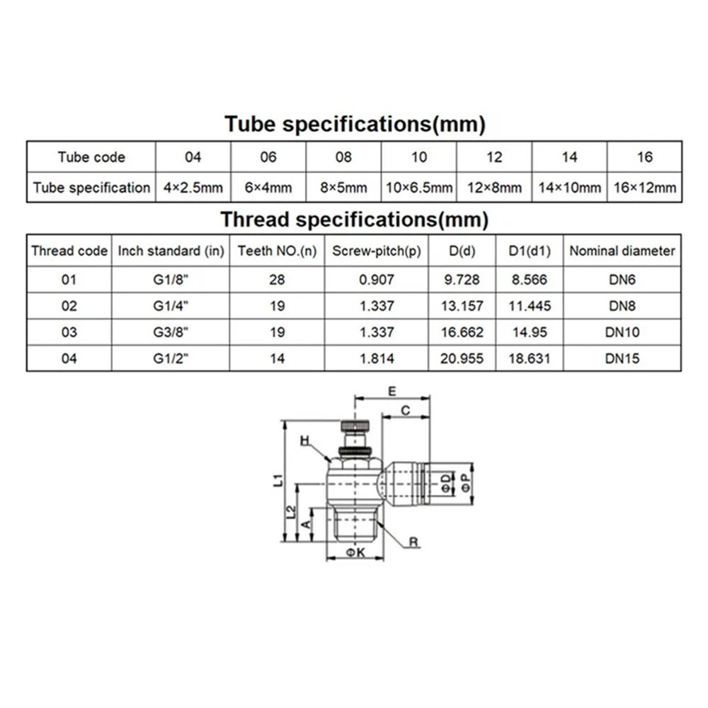 1Pcs Speed Regulation Air Tube Connector Connector Fitting Speed Control Valve