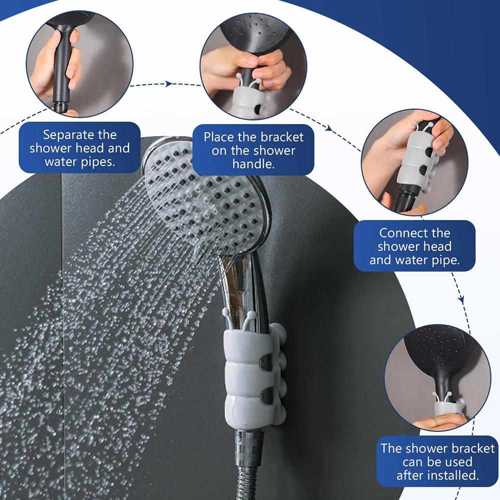 2pcs Silicone Shower Head Holders Relocatable Shower Head Suction Cup Holder