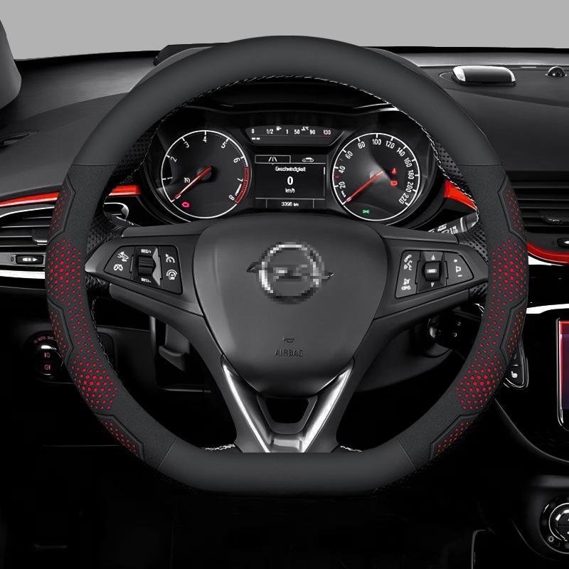 Opel OPCline ASTRA CORSA INSIGNIA MOKKA VECTRA GTC Tigra Carbon Fiber Suede Leather Car Steering Wheel Cover Auto Accessories