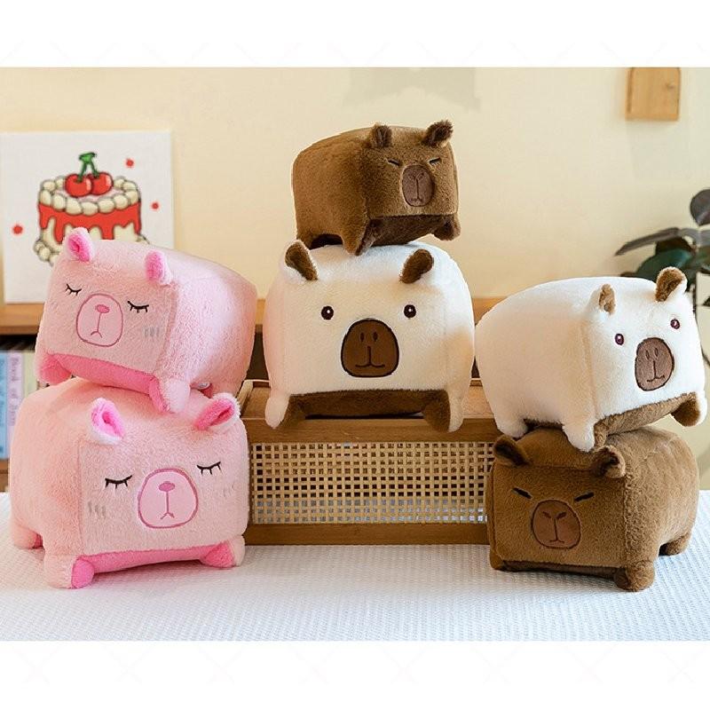 Soft Adorable Capybara Plush Toy In Brown Pink Beige Perfect For Cuddling