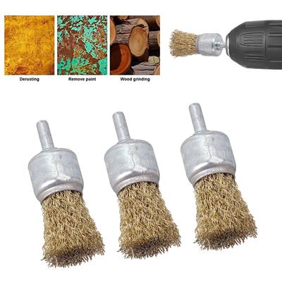 Brass Wire Brush End Wire Brushes 6mm Shank Crimp Cup Set