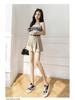 Women's 2024 Summer High-Waist Pleated Skort with Wide-Leg Design: Korean Style & Versatile Casual Look