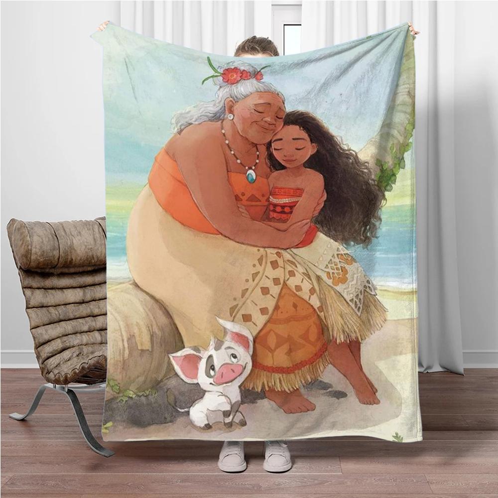 Disney Cartoon Moana Room Warming Decorative Flannel Thin Blanket.Office,Chair,for Sofa,Living room,Travel Picnic Blanket Gifts