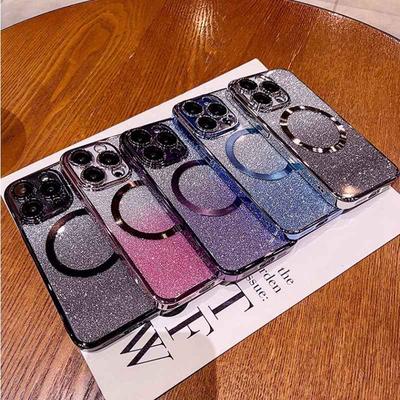 Glitter Plating Magnetic Ring Phone Case For Samsung Galaxy A7 2018 A750 A02S A03S A04S A05S A21S A22S A52S A20S A30S A50S Cover