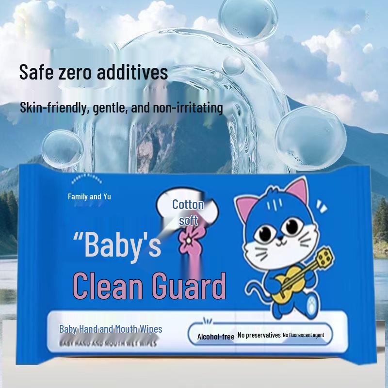 Individually Packaged Pure Water Wet Wipes for Hands and Mouth - Portable for Kids and Babies