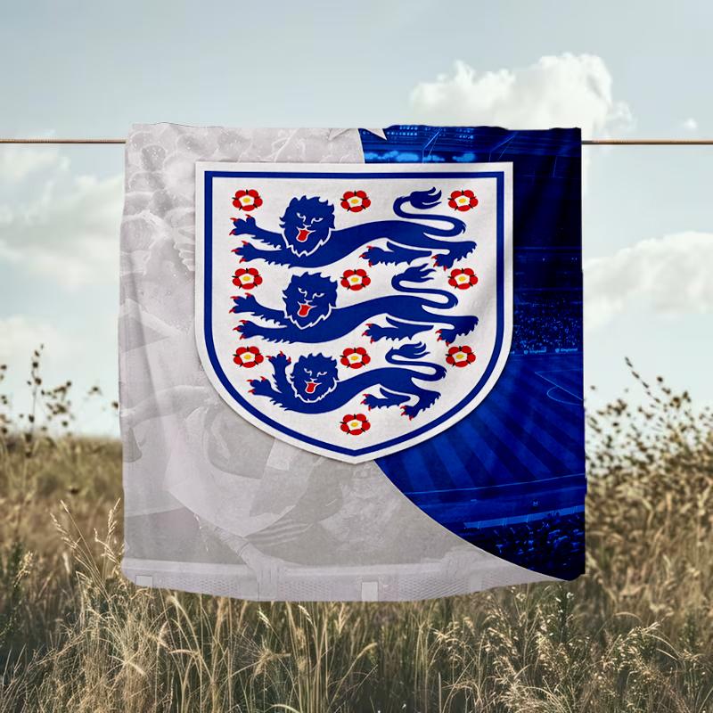 1PC England Football Crest Printed Soft Flannel Blanket Throw for Adult Bedroom Living Room Sofa Camping Travel Fan gifts Christmas Gifts