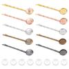 40Pcs 5 Colors Iron Hair Bobby Pin Findings, with 40Pcs Glass Cabochons, Mixed Color, 59.5x14x5.5mm, 8pcs/color