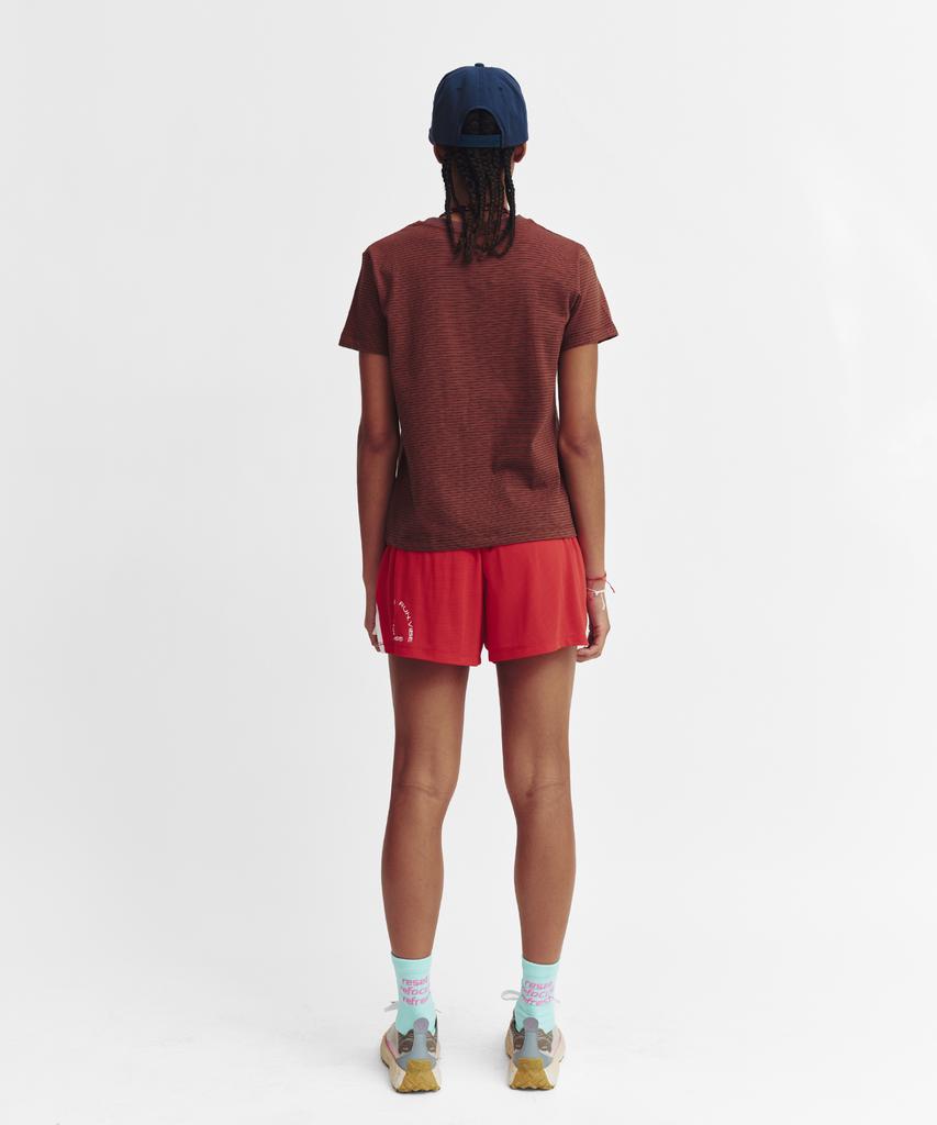 Minasu Vintage Stripe Short Sleeve T Shirt_Brown