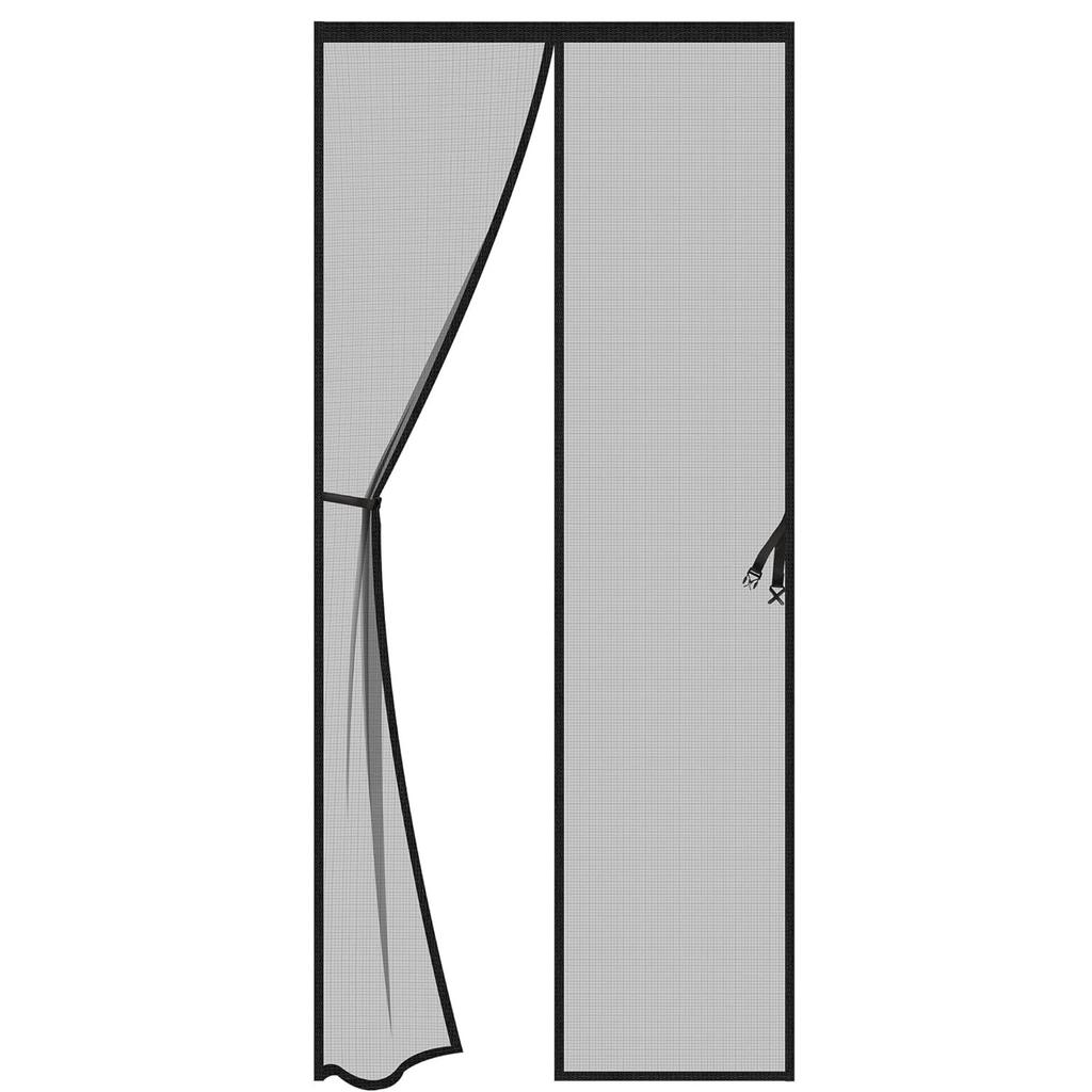 80 x 210cm Magnetic Screen Door Curtain Mesh Insect Barrier No Drilling Privacy Divider for Kitchen/Bedroom