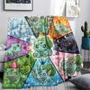 Bulbasaur Print Flannel Blanket, Ultra Soft High Quality All Seasons Warm Throw, Home Decor Cozy Blanket, Perfect Christmas Gift