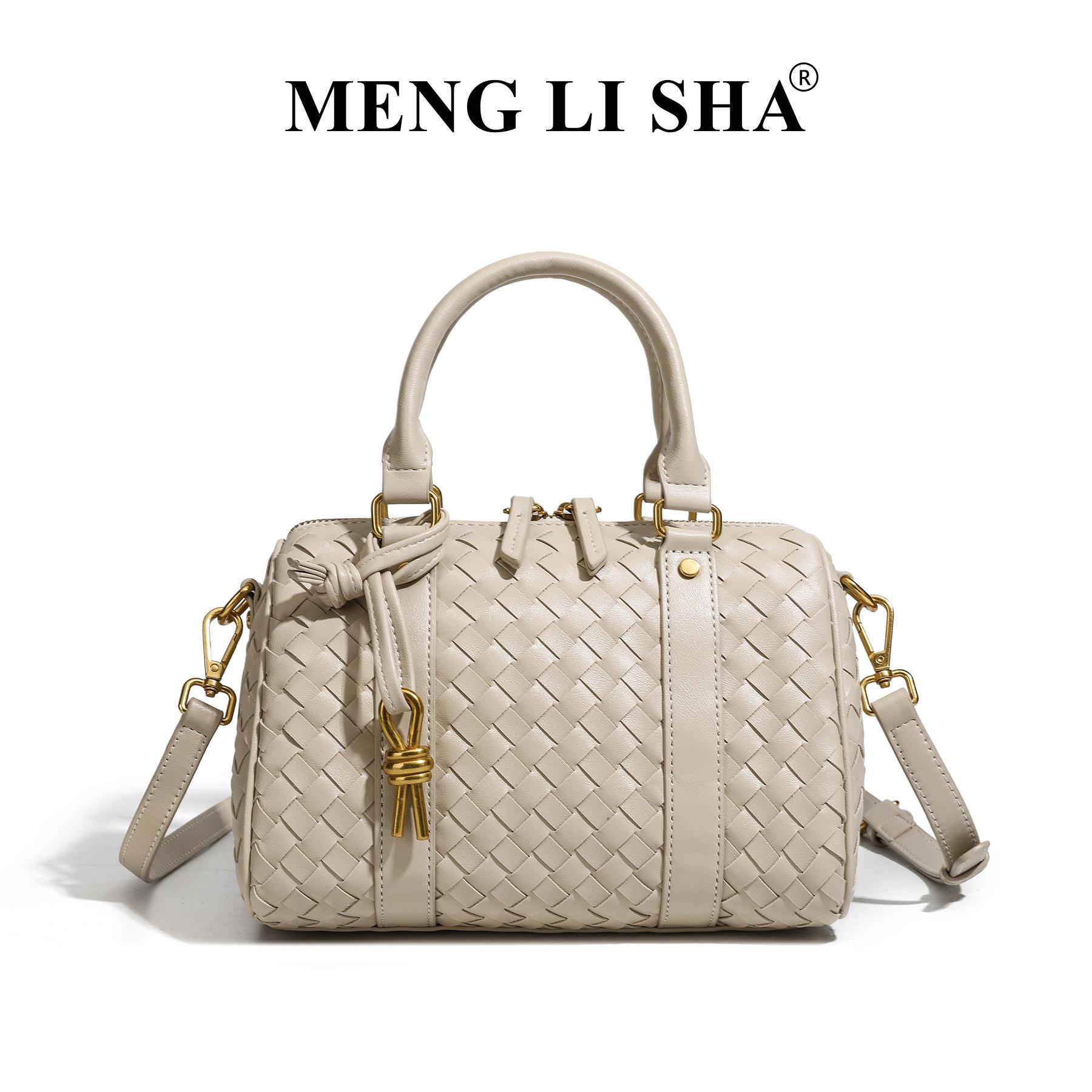 

New High-end Retro Woven Bag for Commuting, Simple and Versatile, One Shoulder, Crossbody, Hand-held, Boston Pillow Bag песочный