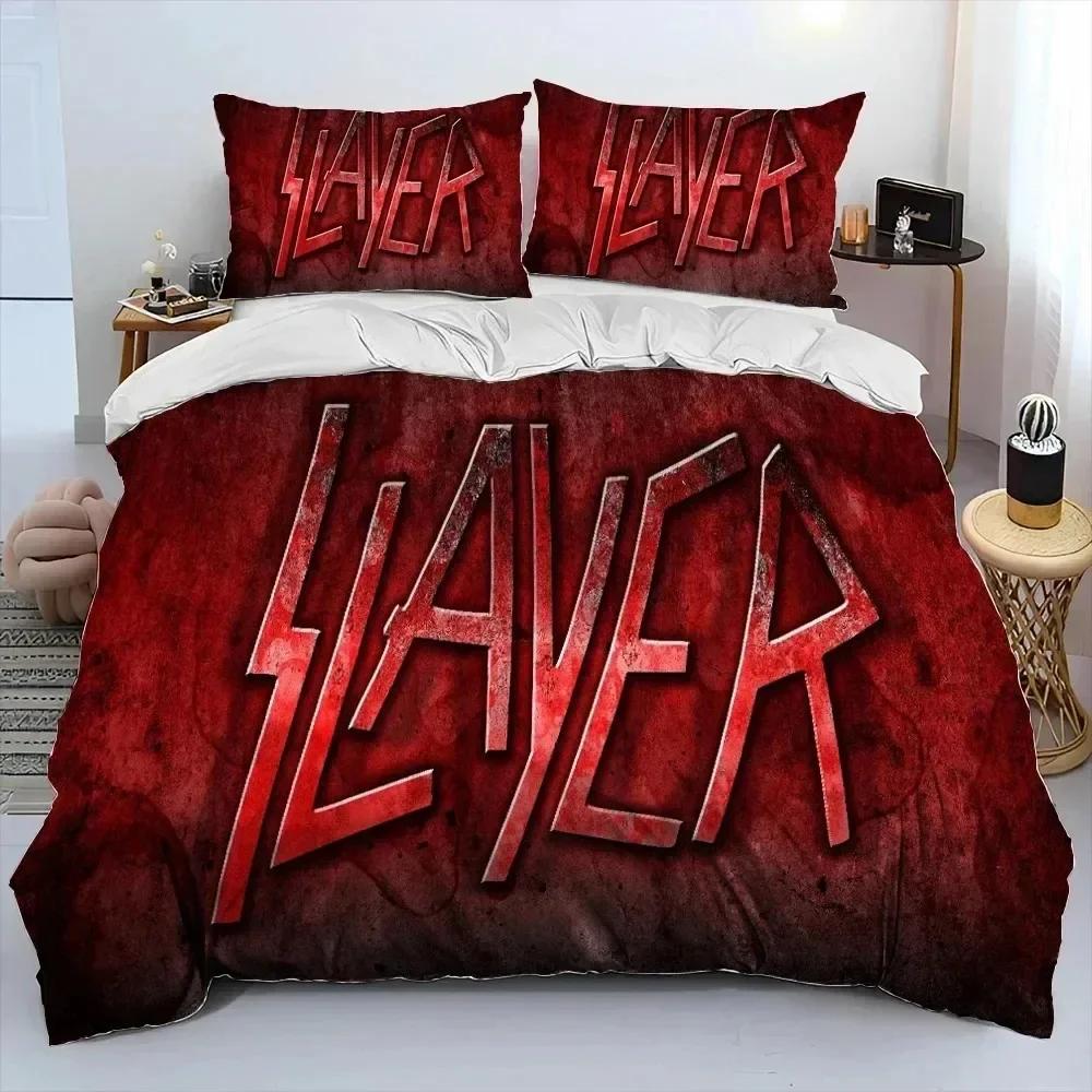 3D Print Slayer Heavy Metal Band Music Comfortable Duvet Cover Pillowcase Bedding Set Children Bedroom Decoration Home Textile