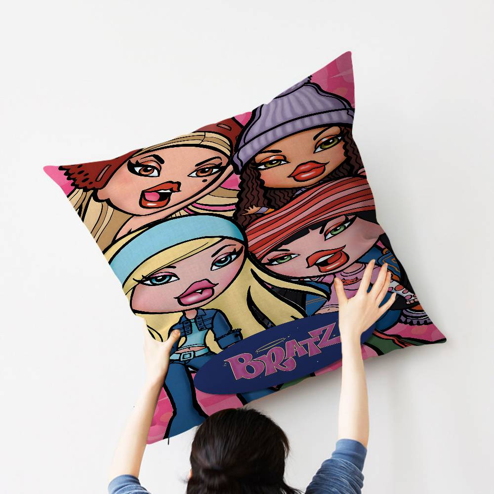 B-Bratzz Fashion M-Mask G-Girl Personalized Pillow Cover Kids Bedroom Wild Party Decor Pillowcase Kid Birthday Shower Gift