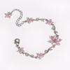 2026 New Korean Light Luxury Trendy Diamond-Inlaid Five-Petal Flower Branch Leaf Women's Bracelet Creative Versatile Flower